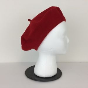 Women's French Beret 100% Wool Red Hat NWT B318P